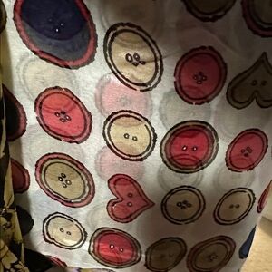 Vintage Moschino “Hearts n Buttons” Silk Scarf